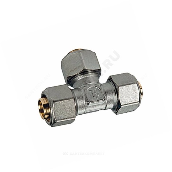 Тройник для МП/PE-X труб латунь обжим R564AM Giacomini