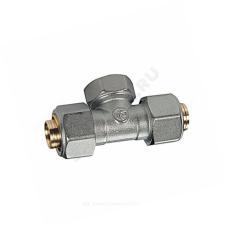 Тройник для МП/PE-X труб латунь хром обжим ВР R566AM Giacomini