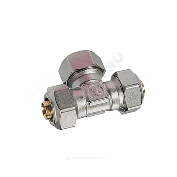 Тройник переходной для МП/PE-X труб латунь обжим R565AM Giacomini