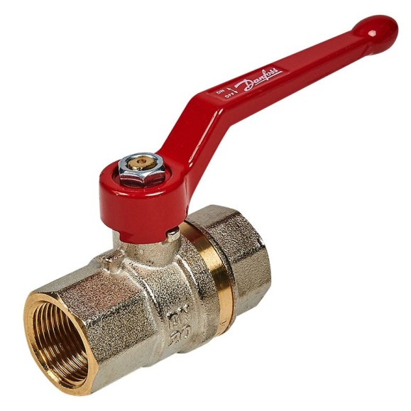 Кран латунный шаровой Danfoss с внутренней резьбой UNI ISO 7/1 DN 20 PN 40 065B8208
