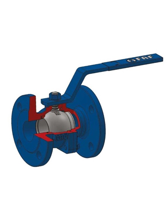 Кран шаровой DN 80 PN 16 чугунный 180мм уплотнение PTFE фланцевый FAF 1100080