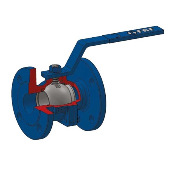 Кран шаровой DN 100 PN 16 чугунный 190мм уплотнение PTFE фланцевый FAF 1100100
