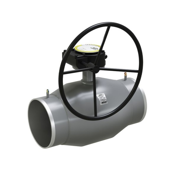 Кран стальной шаровой цельносварной DN 125 PN 25 330мм стандартнопроходной приварной с редуктором LD Energy Regula