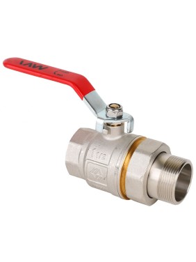 Кран латунный шаровой MVI BV.520 DN 40 PN 40 никелированный полнопроходной американка рычаг