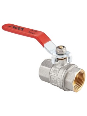 Кран латунный шаровой MVI BV.511 DN 15 PN 40 никелированный полнопроходной муфта-муфта рычаг