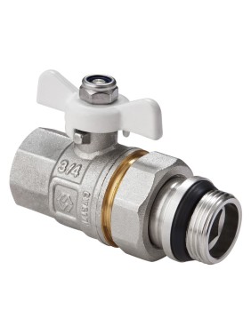 Кран латунный шаровой MVI BV.521 DN 15 PN 40 с уплотнением никелированный полнопроходной американка бабочка