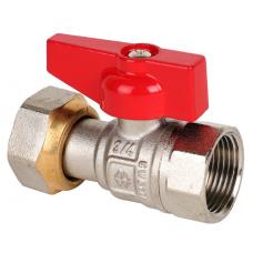 Кран латунный шаровой MVI BV.530 DN 15 PN 40 никелированный полнопроходной бабочка муфта-накидная гайка