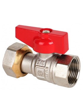 Кран латунный шаровой MVI BV.530 DN 15 PN 40 никелированный полнопроходной бабочка муфта-накидная гайка