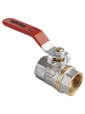 Кран латунный шаровой MVI AquaHit BV.311.04 DN 20 PN 25 рычаг муфта-муфта полнопроходной никелированный