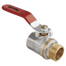Кран латунный шаровой MVI AquaHit BV.312.04 DN 15 PN 25 рычаг муфта-штуцер полнопроходной никелированный