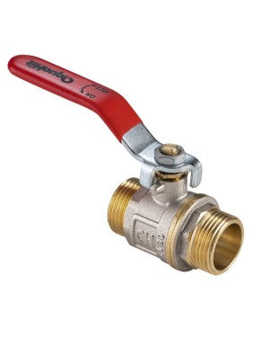 Кран латунный шаровой MVI AquaHit BV.316.04 DN 15 PN 25 рычаг штуцер-штуцер полнопроходной никелированный