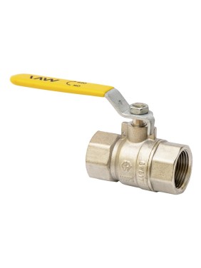 Кран латунный шаровой газовый MVI BV.811 DN 25 PN 25 никелированный полнопроходной муфта-муфта рычаг