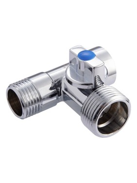 Кран латунный шаровой MVI BV.462 DN 15-20 PN 10 хромированный проходной штуцер бабочка