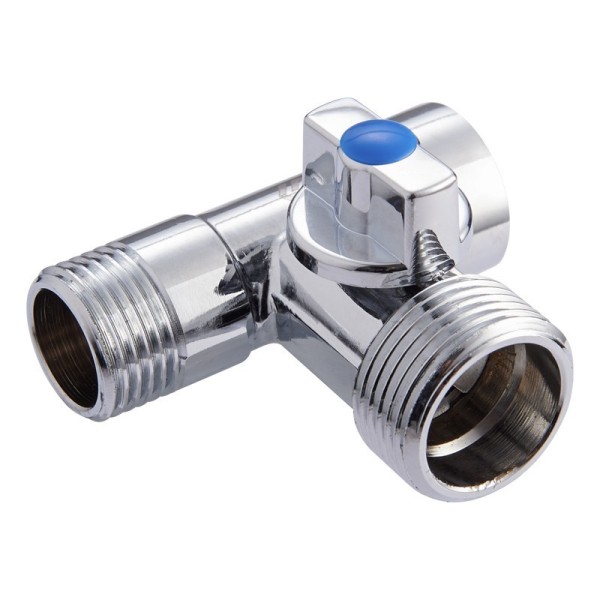 Кран латунный шаровой MVI BV.462 DN 15-20 PN 10 хромированный проходной штуцер бабочка