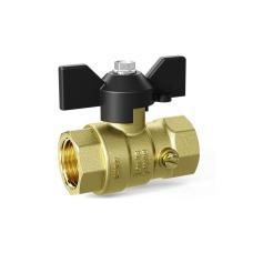 Кран латунный шаровой DN 15 PN 16 под манометр G1/2''-М20х1,5'' муфта-муфта бабочка LD Pride