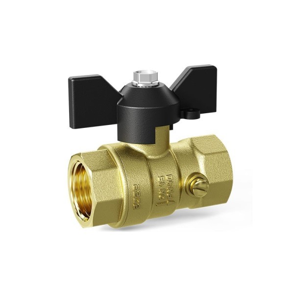 Кран латунный шаровой DN 15 PN 16 под манометр G1/2''-М20х1,5'' муфта-муфта бабочка LD Pride
