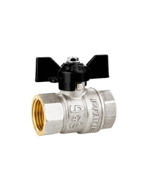Кран латунный шаровой LD Pride 47.300 DN 25 PN 40 никелированный муфта-муфта бабочка