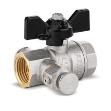 Кран латунный шаровой DN 15 PN 40 никелированный под манометр муфта-муфта бабочка LD Pride