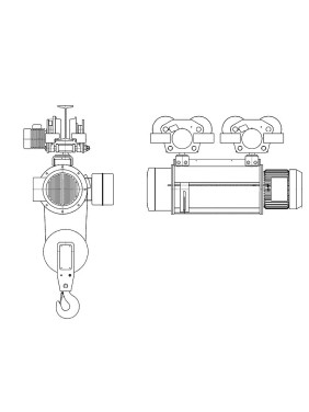 Таль электрическая передвижная с двумя тележками 13 Т39 656 г.п. 10 т; в.п. 12 м; полиспаст 4/1; ск. пер. 20 м/мин; ск. под. 4 м/ мин; Темп. реж. -40 + 40;  У3; Напряжение 380 В; Класс защ. IP 54; Подвесной пульт управления.