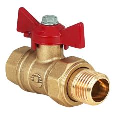 Кран латунный шаровой 11Б27фт1М DN 20 PN 40 бабочка-американка Valfex.230 DeltaPro