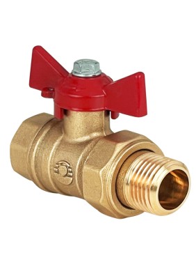 Кран латунный шаровой 11Б27фт1М DN 25 PN 40 бабочка-американка Valfex.230 DeltaPro