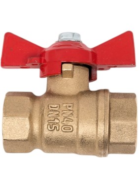 Кран латунный шаровой 11Б27фт1М DN 25 PN 40 бабочка муфта-муфта Valfex.217 DeltaPro