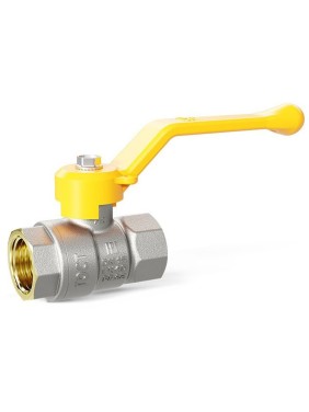 Кран латунный шаровой LD Pride GAS DN15 PN 40 никелированный рычаг муфта-муфта