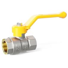 Кран латунный шаровой LD Pride GAS DN50 PN 25 никелированный рычаг муфта-муфта