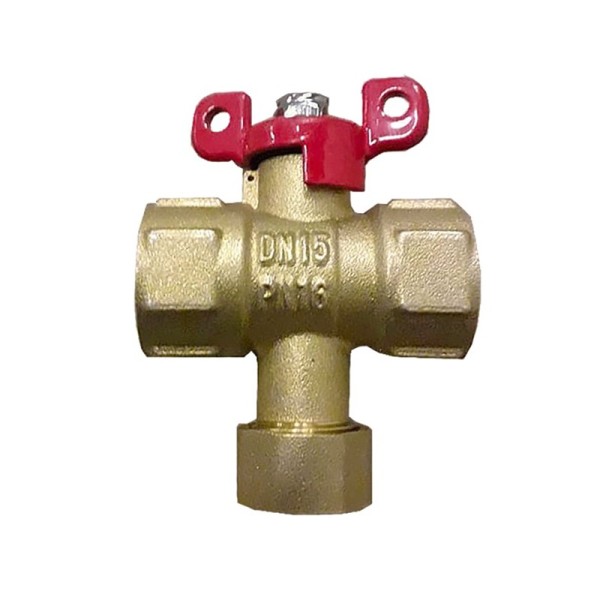 Кран латунный шаровой Пензапромарматура DN15 PN16 G1/2'' с фильтром никелированный полнопроходной муфта-муфта бабочка