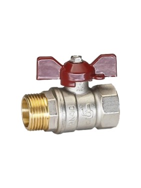 Кран латунный шаровой Temper 88.В-Н.34.Б DN 20 PN 40 бабочка муфта-штуцер