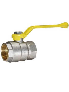 Кран латунный Temper серия 83 DN15 PN40 никелированный газовый рычаг м-м ГОСТ Р 59553