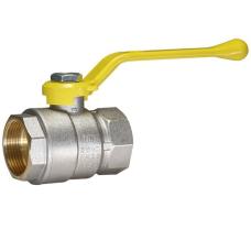 Кран латунный Temper серия 83 DN25 PN40 никелированный газовый рычаг м-м ГОСТ Р 59553