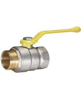 Кран латунный Temper серия 83 DN20 PN40 никелированный газовый рычаг м-шт ГОСТ Р 59553