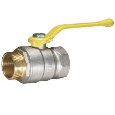 Кран латунный Temper серия 83 DN32 PN25 никелированный газовый рычаг м-шт ГОСТ Р 59553