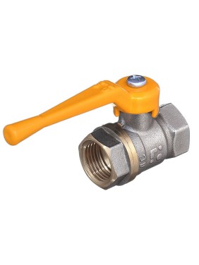 Кран латунный шаровой газовый 11Б27п DN 40 PN 40 никелированный рычаг муфта-муфта БАЗ.А10.0.40.НГ.40.Н