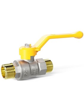 Кран латунный шаровой LD Pride GAS DN15 PN 40 никелированный рычаг штуцер-штуцер