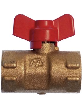 Кран латунный шаровой 11Б27п(М)2 DN 15 PN 16 трёхходовой под манометр G1/2''хG1/2'' муфта-муфта бабочка Пензапромарматура