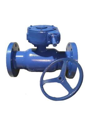 Кран стальной шаровой цельносварной КШ.Ц.Ф.Р DN 125 PN 25 стандартнопроходной фланцевый с редуктором Seagull