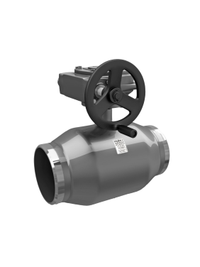 Кран стальной шаровой цельносварной КШ.Ц.П.Р.300.016 DN 300 PN 16 730мм стандартнопроходной с редуктором LD