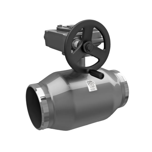 Кран стальной шаровой цельносварной КШ.Ц.П.Р.300.016 DN 300 PN 16 730мм стандартнопроходной с редуктором LD