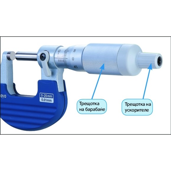 Микрометр МК-  25 0,01 с фрикционным барабаном 102-701 Mitutoyo
