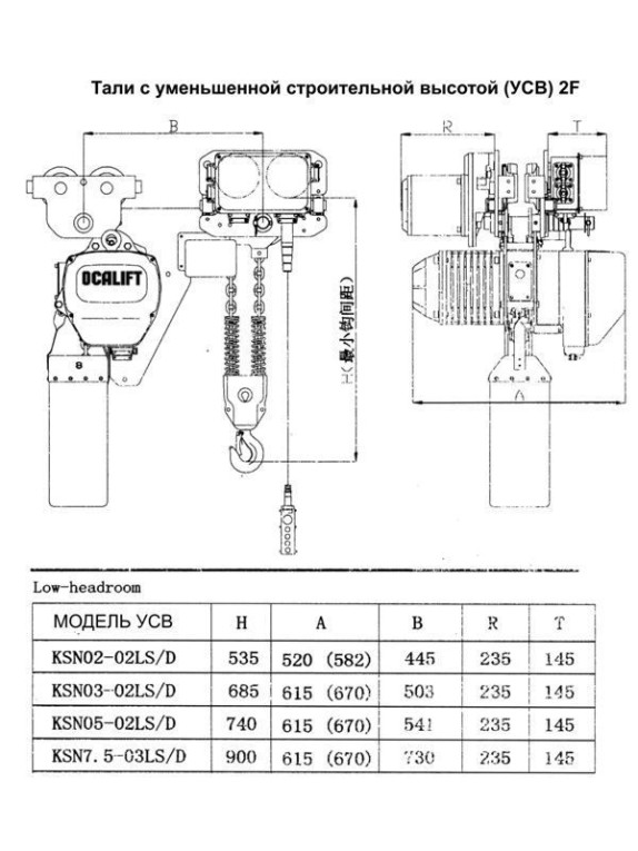 ТАЛЬ ЦЕПНАЯ ПЕРЕДВИЖНАЯ OCALIFT 05-02LHS 5Т 6М УСВ
