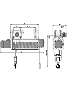 Таль электрическая передвижная ТЭ 630-511 г.п. 6300 кг в.п. 9 м