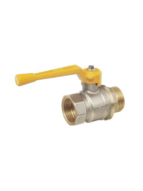 Кран латунный шаровой 11Б27п1 DN40 PN40 никелированный газовый рычаг муфта-штуцер БАЗ Standart