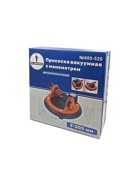Вакуумная присоска с манометром для плитки и стекла Mr. Экономик 200 мм 600-520