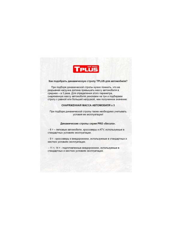 Динамическая стропа Tplus серия Secura 14 т, 4 м T002087