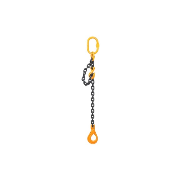Цепной строп OCALIFT 1СЦ 2т 4м с самозакрывающимся крюком и укоротителем одноветвевой цепь глазированная 8x24 T8 G80 1sc2000t4shf
