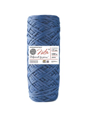 Вязаный шнур Nita б/с пэ d=3мм 100, джинс, 6" 4680253046077