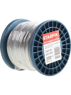Стальной трос в ПВХ STARFIX SWR М10, PVC М12, DIN 3055, бухта 100 м SMP-54692-100