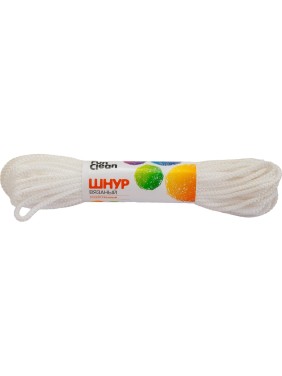 Вязаный шнур Fun Clean полипропиленовый, 5 мм, 20 м, белый 12468